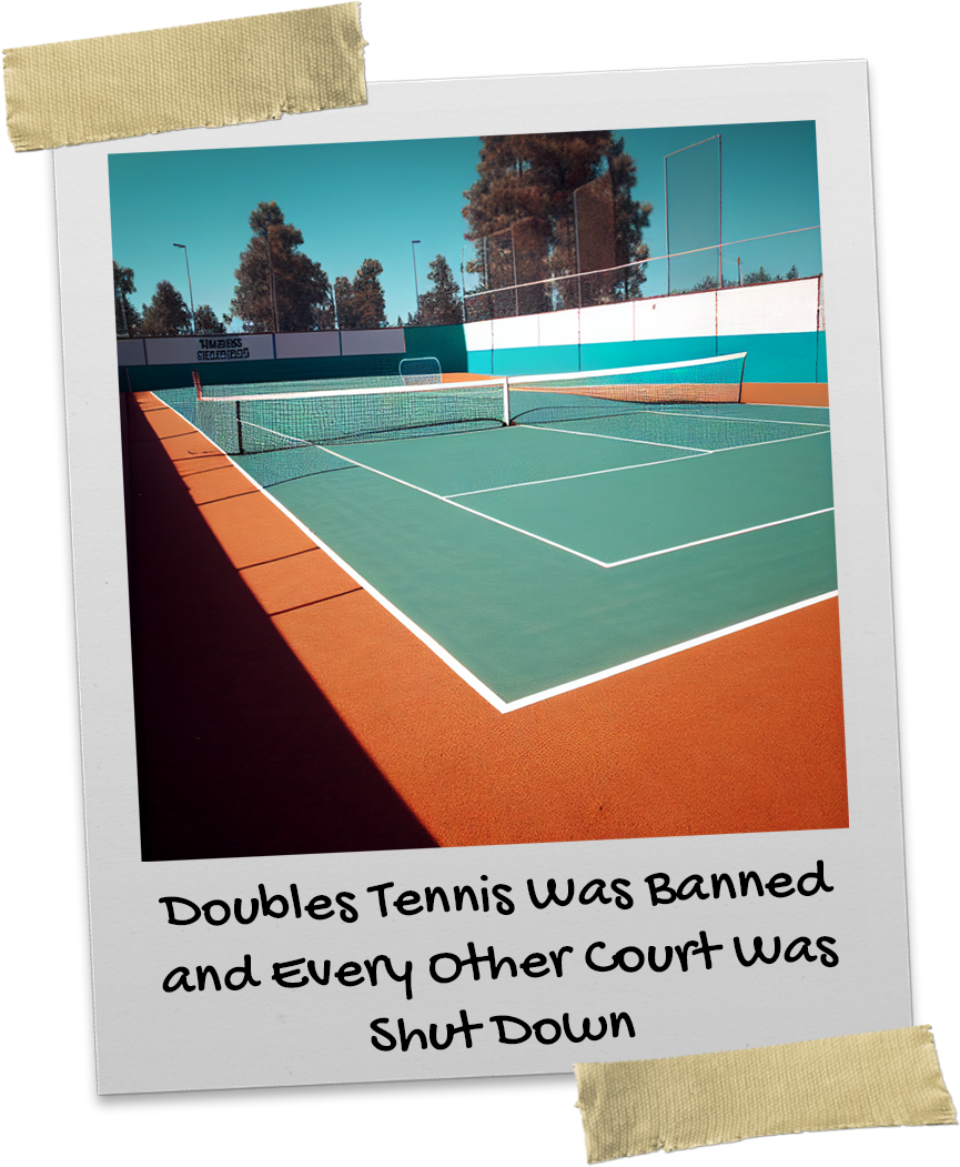 Empty outdoor tennis court during pandemic
