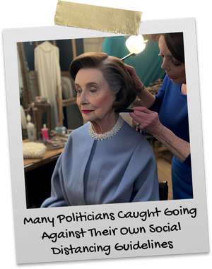 Nancy Pelosi getting her hair done in a salon breaking the COVID-19 protocols
